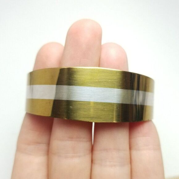 Vintage Lillian Vernon Sterling Silver Inlay 1976 Cuff Bangle Bracelet, Estate - Picture 6 of 7